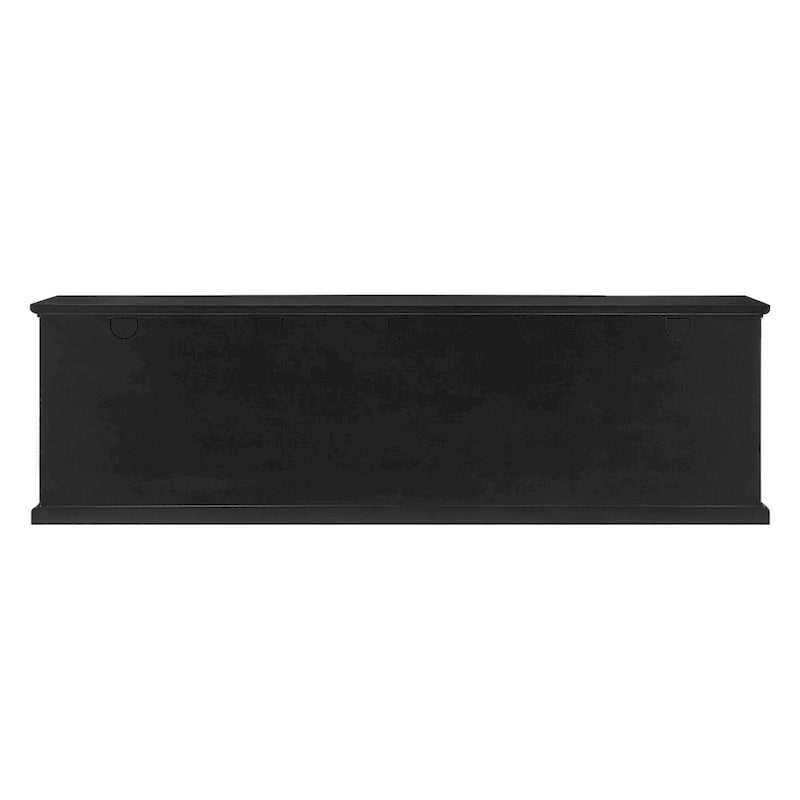 Meuble télé classique à façades brisées avec portes vitrées de 203 cm (80 po) gris/blanc/noir – convient aux téléviseurs jusqu'à 216 cm (85 po)
