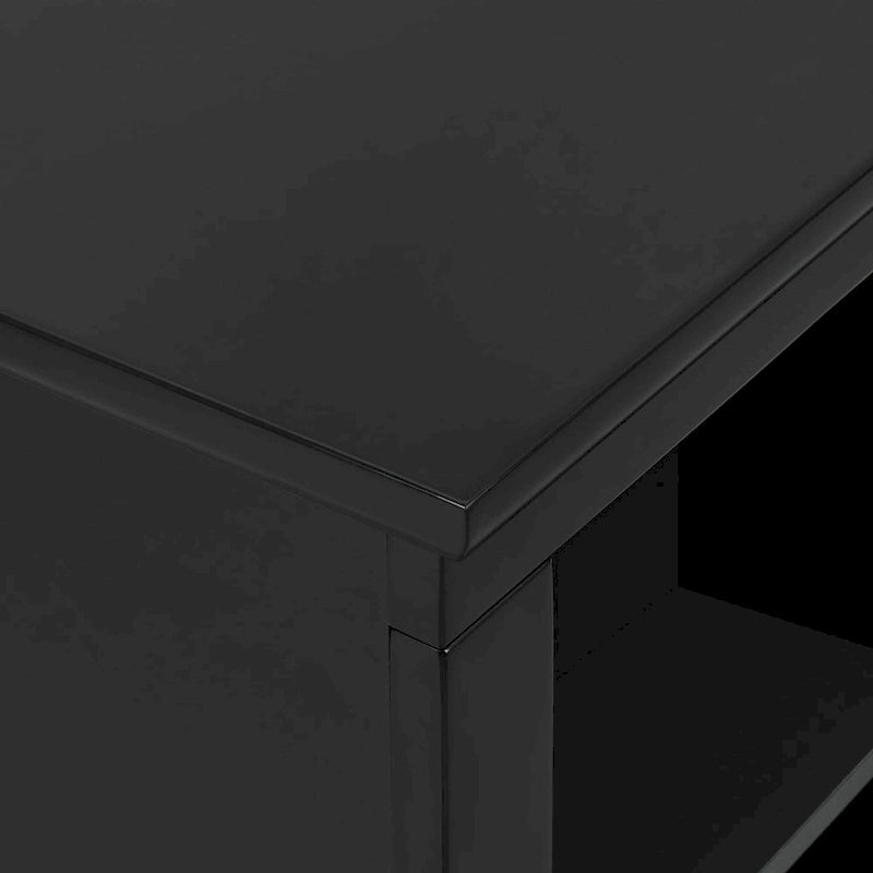 Meuble télé classique à façades brisées avec portes vitrées de 203 cm (80 po) gris/blanc/noir – convient aux téléviseurs jusqu'à 216 cm (85 po)