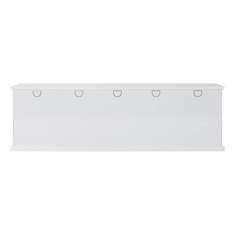 Meuble télé classique à façades brisées avec portes vitrées de 203 cm (80 po) gris/blanc/noir – convient aux téléviseurs jusqu'à 216 cm (85 po)