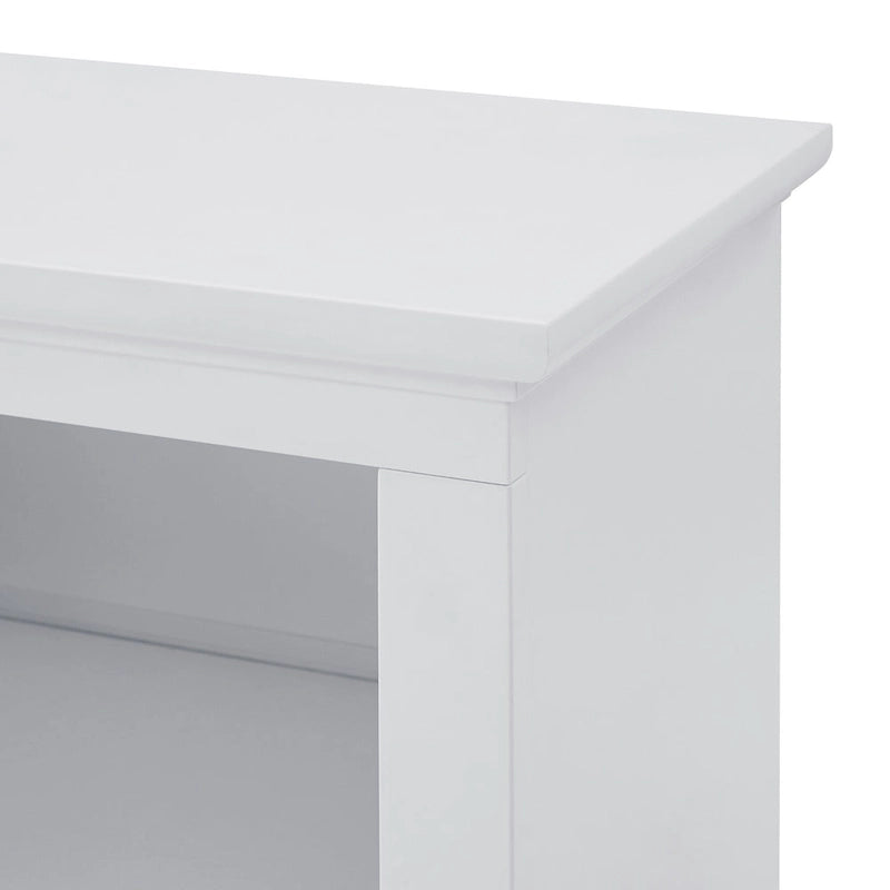 Meuble télé classique à façades brisées avec portes vitrées de 203 cm (80 po) gris/blanc/noir – convient aux téléviseurs jusqu'à 216 cm (85 po)
