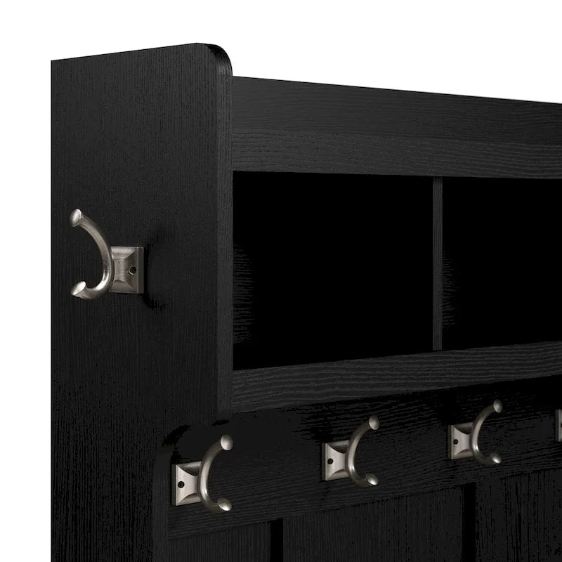 Frêne Blanc / Brun Cendré / Gris Cape Cod / Daim Noir / Banc de Rangement d'Entrée et de Chaussures avec Portes Blanc Lessivé 40W