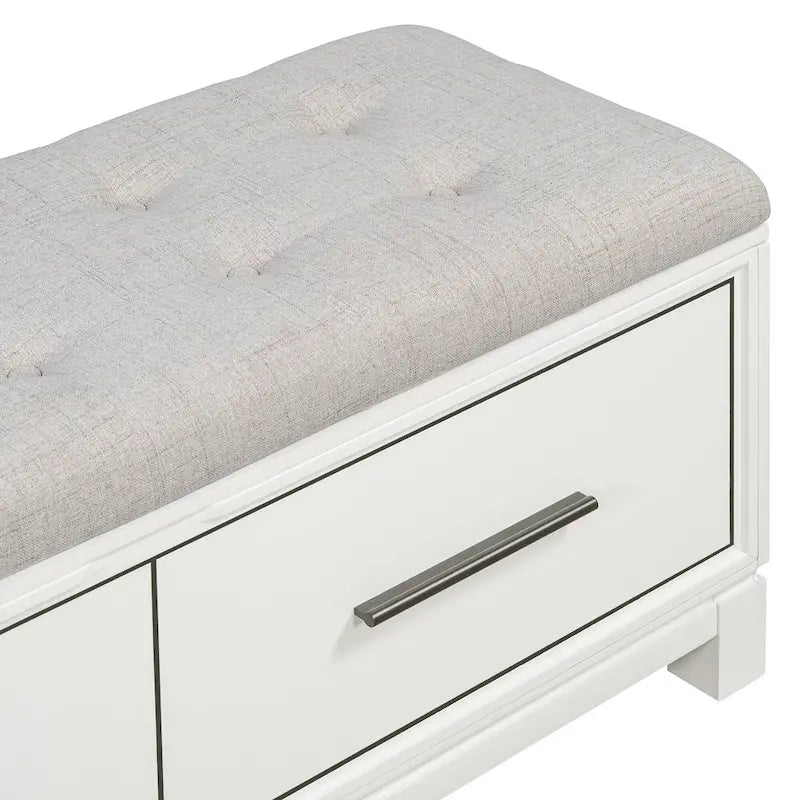 Banc de rangement à chaussures avec couvercle relevable et coussin amovible – Expresso / Bleu marine / Naturel / Blanc – 1-2 places