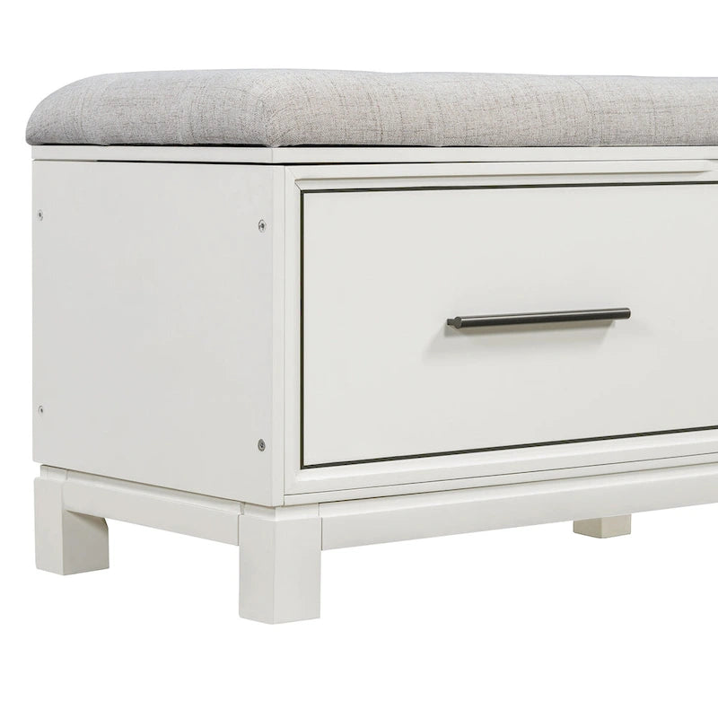 Banc de rangement à chaussures avec couvercle relevable et coussin amovible – Expresso / Bleu marine / Naturel / Blanc – 1-2 places