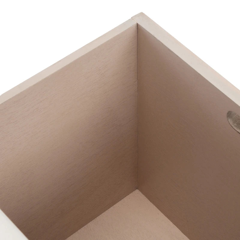 Banc de rangement de style ferme avec coussin et 3 tiroirs en osier - Blanc vieilli / Sable / Noir / Marron - 1-2 places