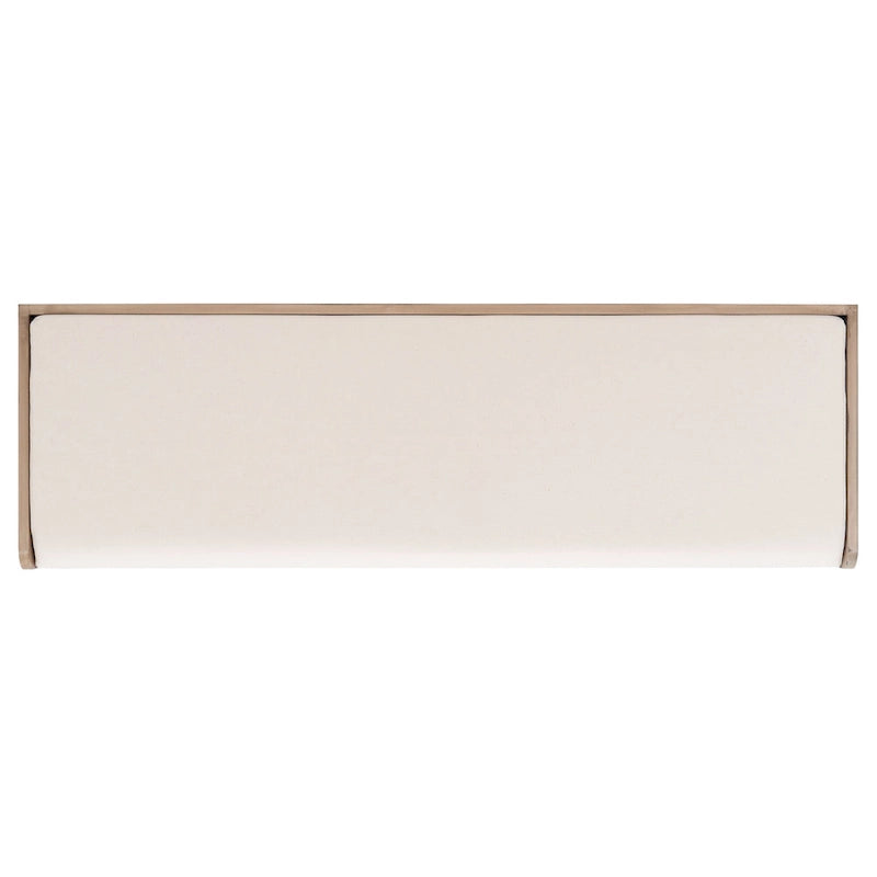 Banc de rangement de style ferme avec coussin et 3 tiroirs en osier - Blanc vieilli / Sable / Noir / Marron - 1-2 places