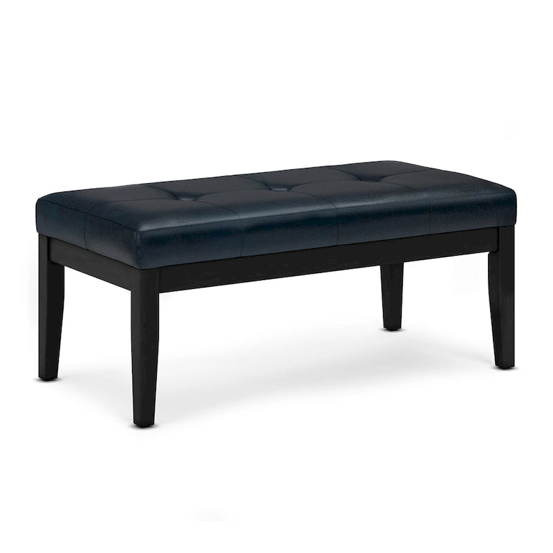 Banc-ottoman rectangulaire capitonné multicolore avec pieds en bois massif - 1 à 2 places