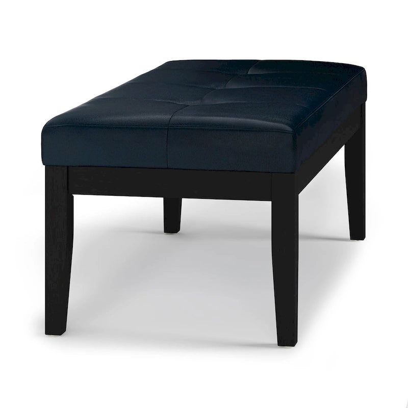 Banc-ottoman rectangulaire capitonné multicolore avec pieds en bois massif - 1 à 2 places