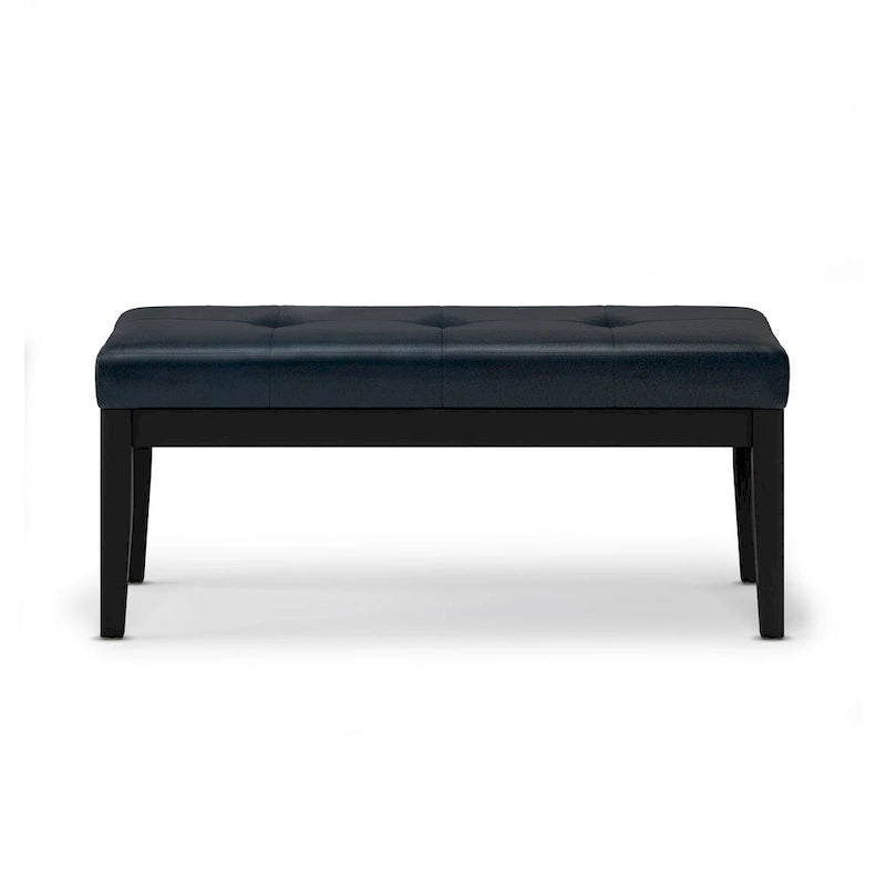 Banc-ottoman rectangulaire capitonné multicolore avec pieds en bois massif - 1 à 2 places