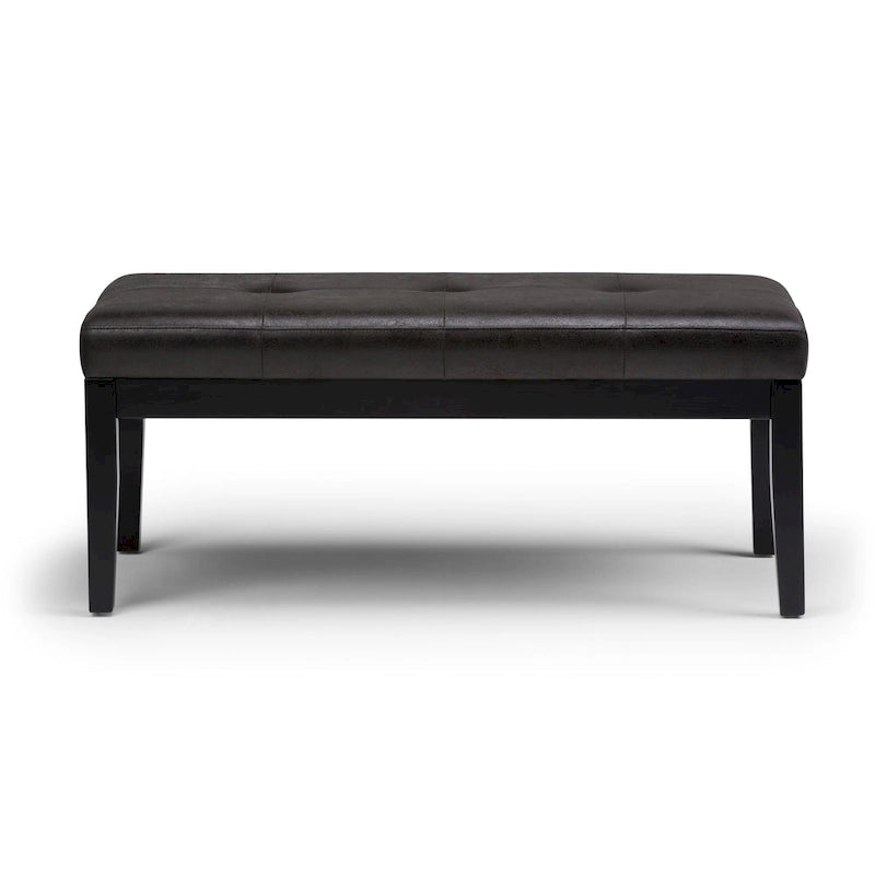 Banc-ottoman rectangulaire capitonné multicolore avec pieds en bois massif - 1 à 2 places