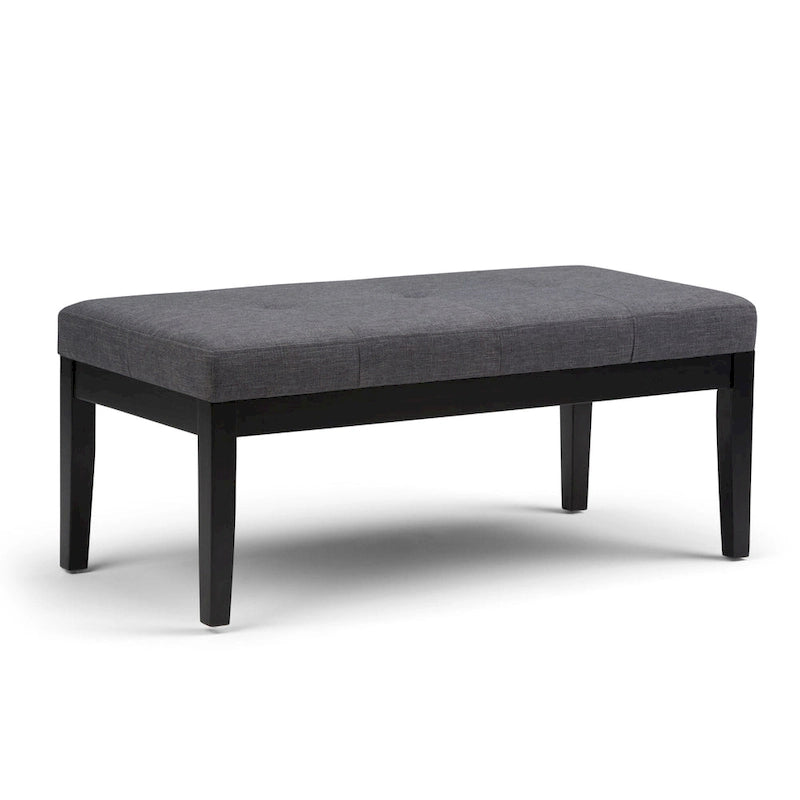 Banc-ottoman rectangulaire capitonné multicolore avec pieds en bois massif - 1 à 2 places