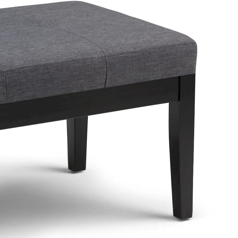 Banc-ottoman rectangulaire capitonné multicolore avec pieds en bois massif - 1 à 2 places