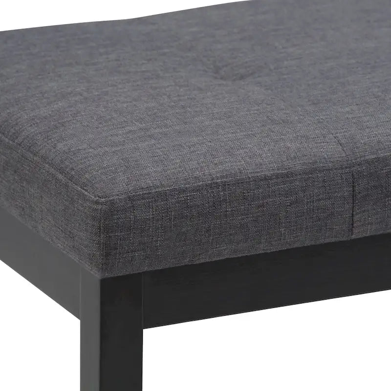Banc-ottoman rectangulaire capitonné multicolore avec pieds en bois massif - 1 à 2 places