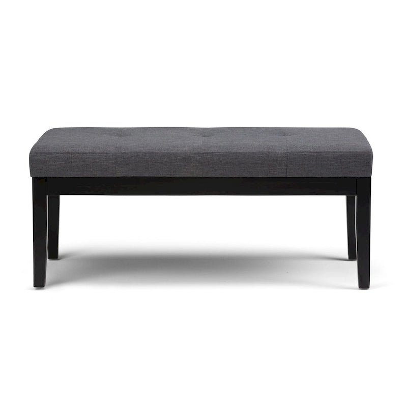 Banc-ottoman rectangulaire capitonné multicolore avec pieds en bois massif - 1 à 2 places