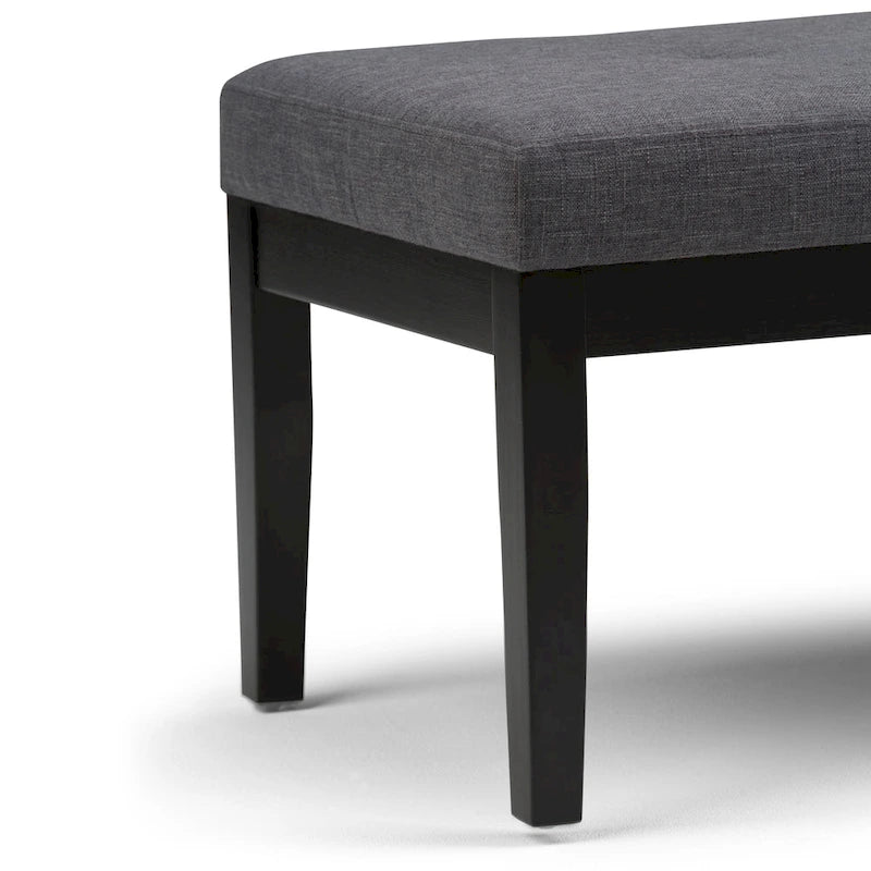 Banc-ottoman rectangulaire capitonné multicolore avec pieds en bois massif - 1 à 2 places