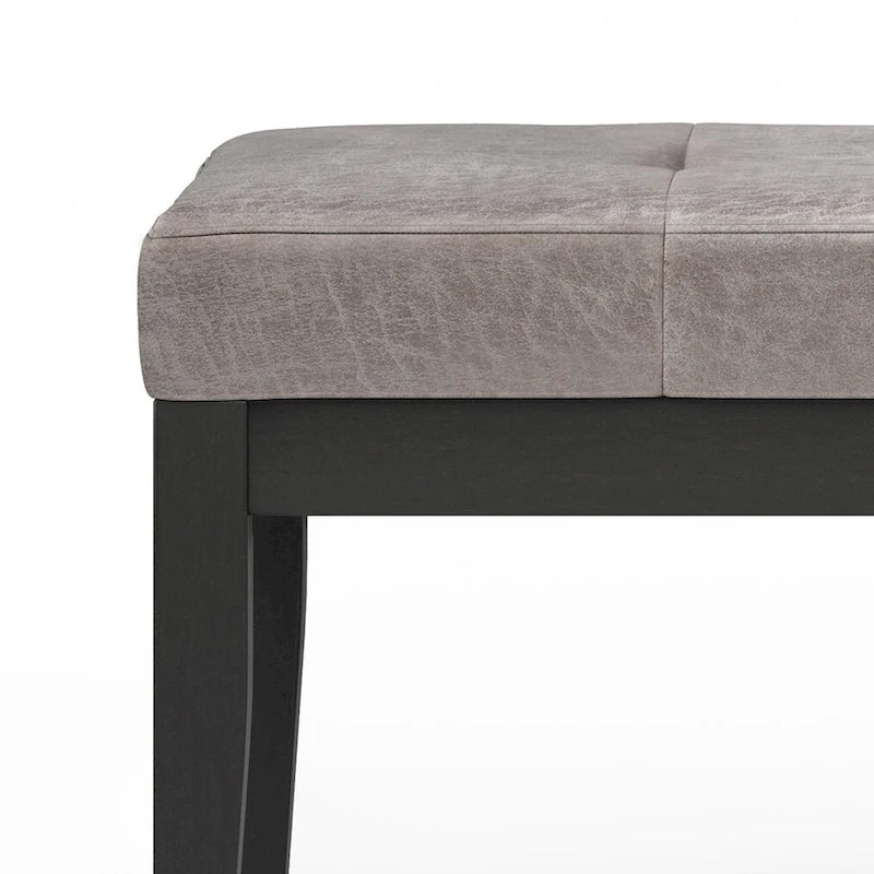 Banc-ottoman rectangulaire capitonné multicolore avec pieds en bois massif - 1 à 2 places