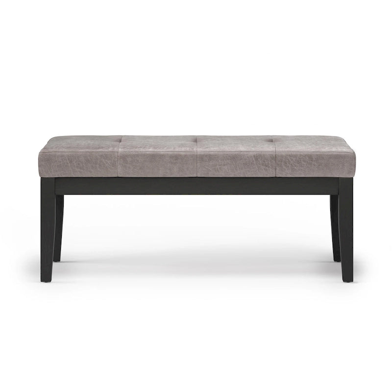 Banc-ottoman rectangulaire capitonné multicolore avec pieds en bois massif - 1 à 2 places