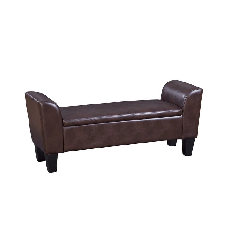 Banc de rangement capitonné multicolore à plateau relevable avec pieds en bois fuselés - 1-2 places