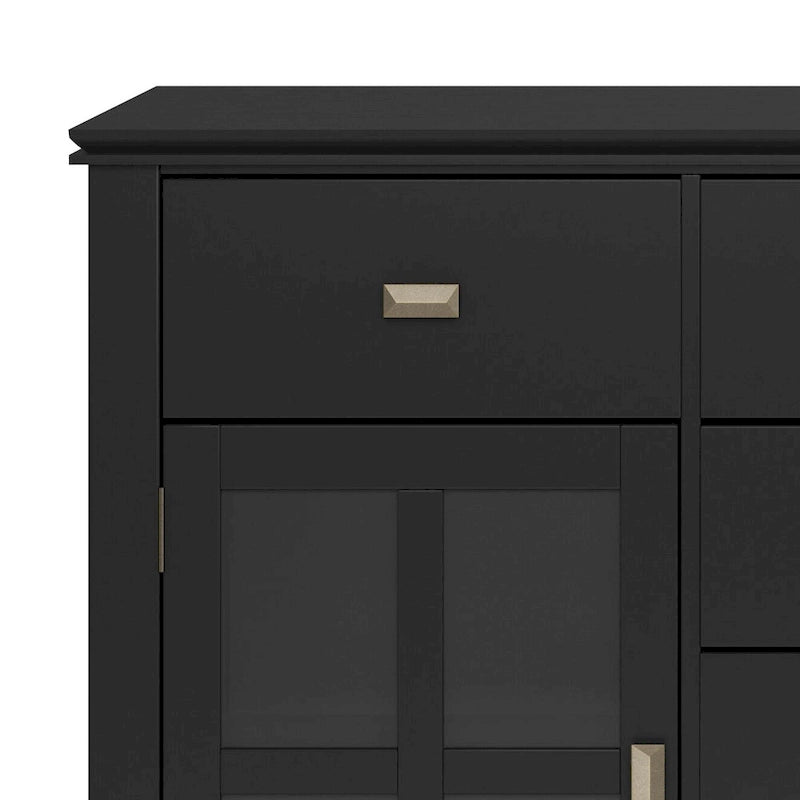Buffet vaisselier en pin massif multicolore de 137 cm avec 3 tiroirs et 2 placards