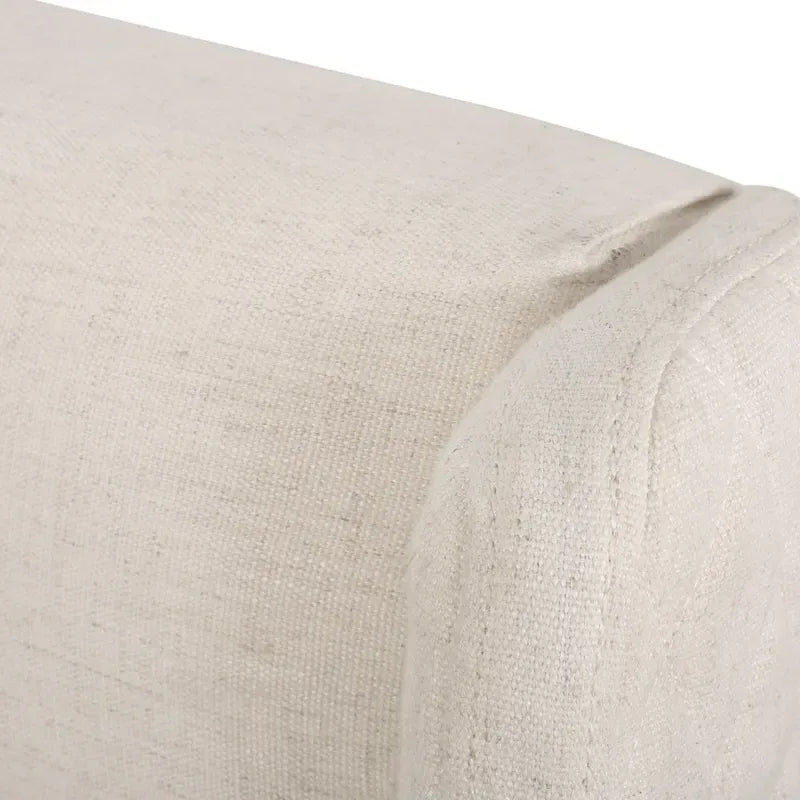 Tête de lit Queen Wingback avec coutures capitonnées en losange, beige / coquille d'œuf / gris foncé, style moderne, lit 1 personne