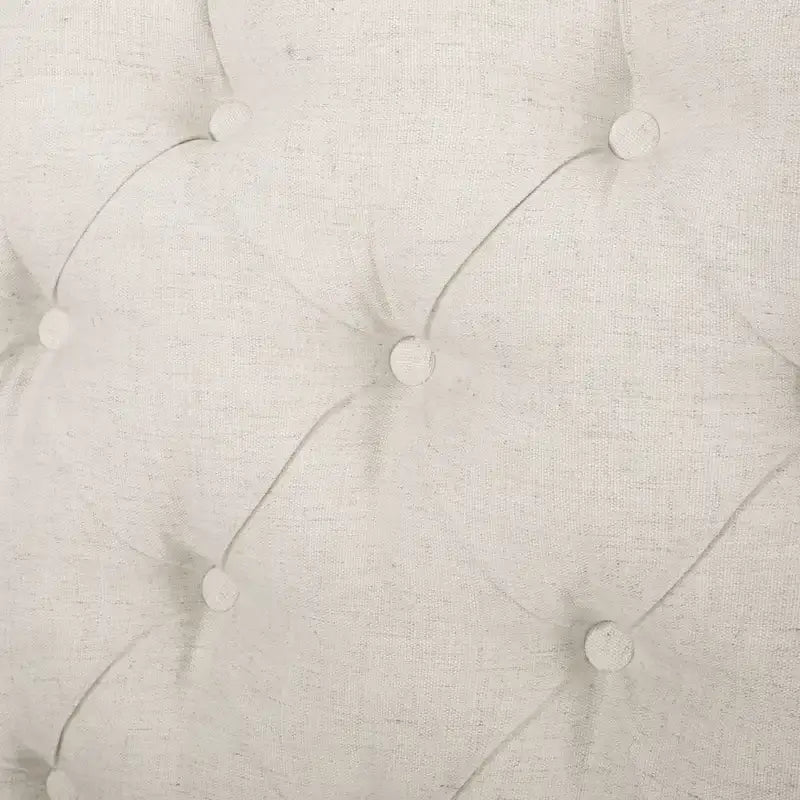 Tête de lit Queen Wingback avec coutures capitonnées en losange, beige / coquille d'œuf / gris foncé, style moderne, lit 1 personne