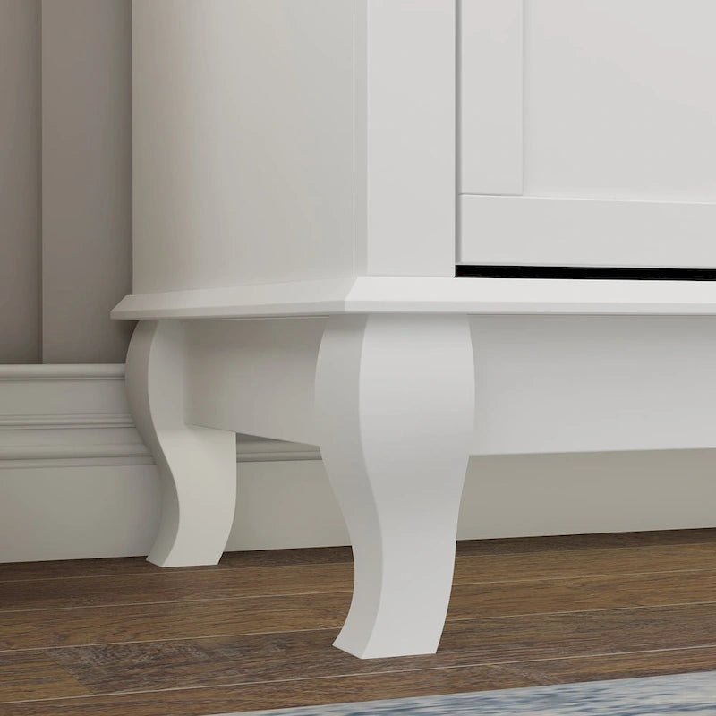 Commode laquée 6 tiroirs avec plateau en bois, blanc/noir, style moderne, chambre 1 personne