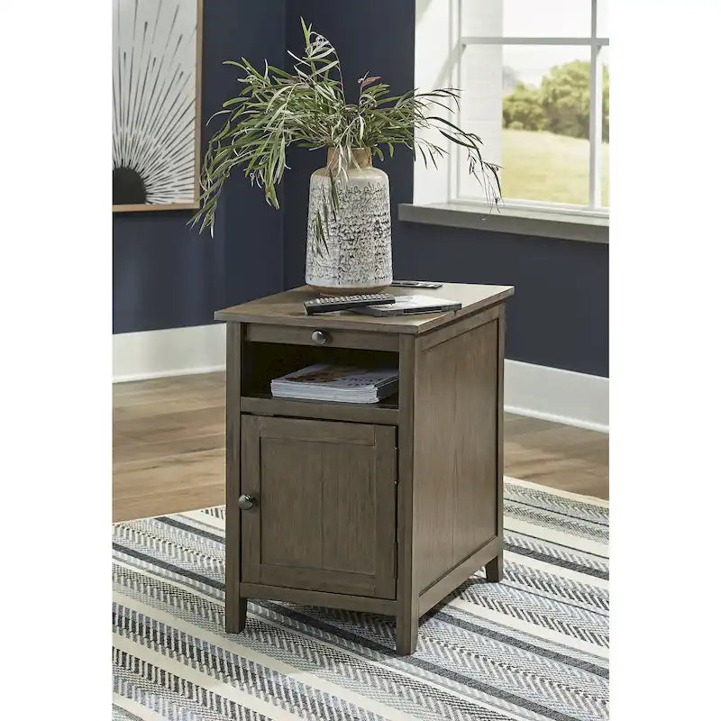 Table d'appoint de chevet de style shaker avec chargement USB anthracite/marron/blanc antique/vert sarcelle/noir