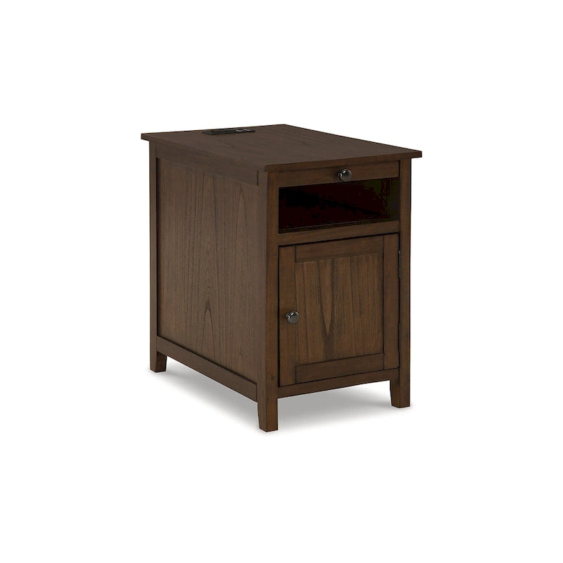 Table d'appoint de chevet de style shaker avec chargement USB anthracite/marron/blanc antique/vert sarcelle/noir
