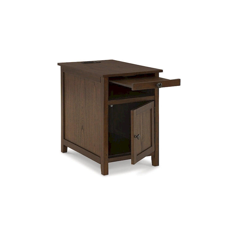 Table d'appoint de chevet de style shaker avec chargement USB anthracite/marron/blanc antique/vert sarcelle/noir