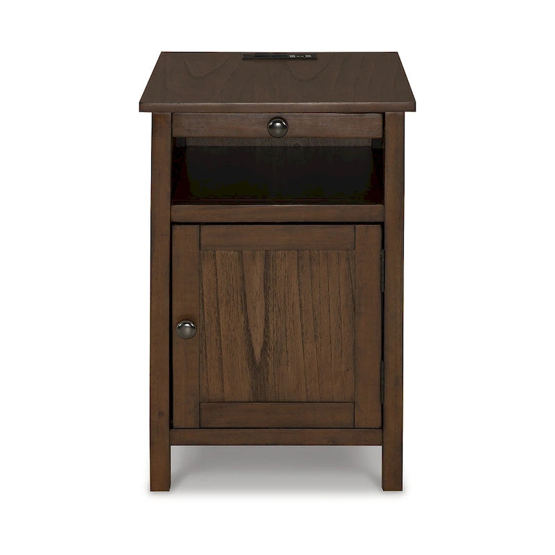 Table d'appoint de chevet de style shaker avec chargement USB anthracite/marron/blanc antique/vert sarcelle/noir