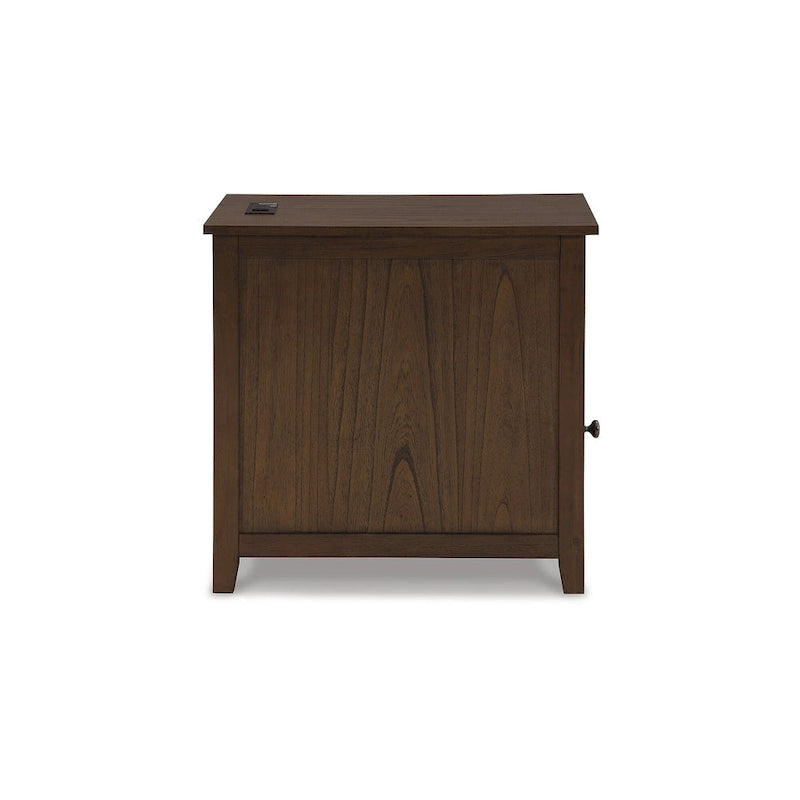 Table d'appoint de chevet de style shaker avec chargement USB anthracite/marron/blanc antique/vert sarcelle/noir