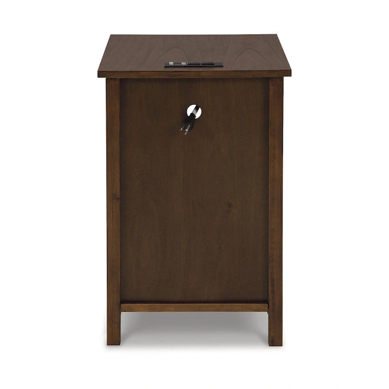 Table d'appoint de chevet de style shaker avec chargement USB anthracite/marron/blanc antique/vert sarcelle/noir