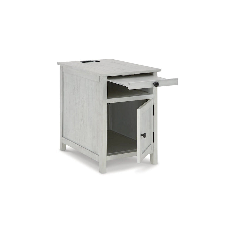 Table d'appoint de chevet de style shaker avec chargement USB anthracite/marron/blanc antique/vert sarcelle/noir