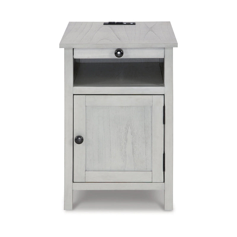 Table d'appoint de chevet de style shaker avec chargement USB anthracite/marron/blanc antique/vert sarcelle/noir