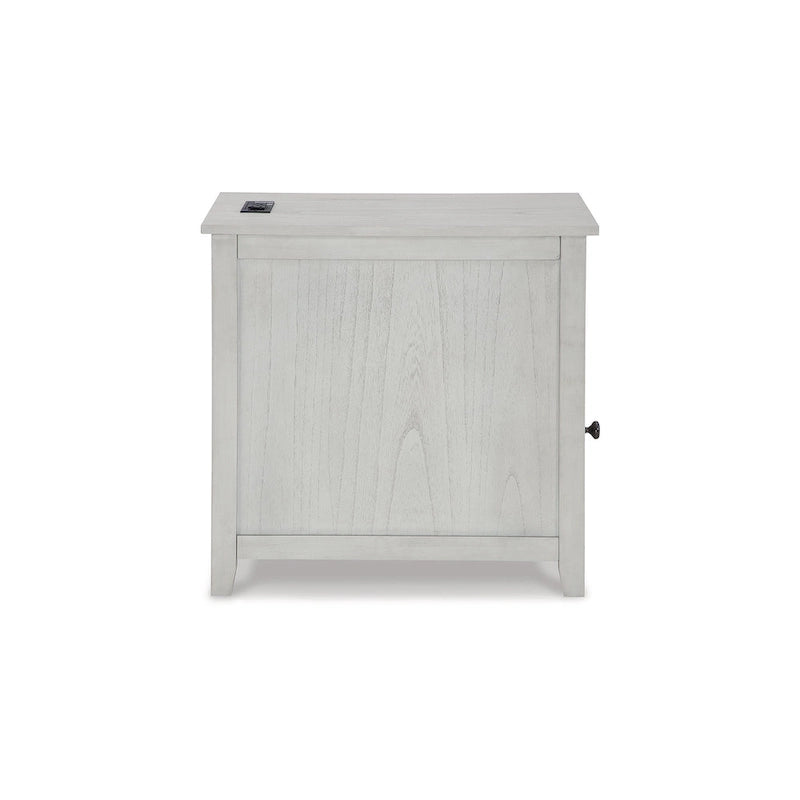 Table d'appoint de chevet de style shaker avec chargement USB anthracite/marron/blanc antique/vert sarcelle/noir