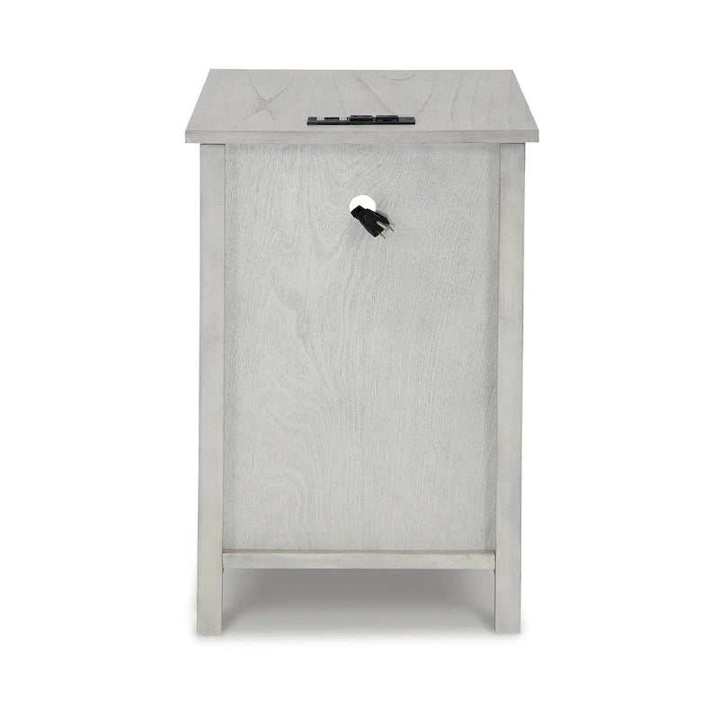 Table d'appoint de chevet de style shaker avec chargement USB anthracite/marron/blanc antique/vert sarcelle/noir