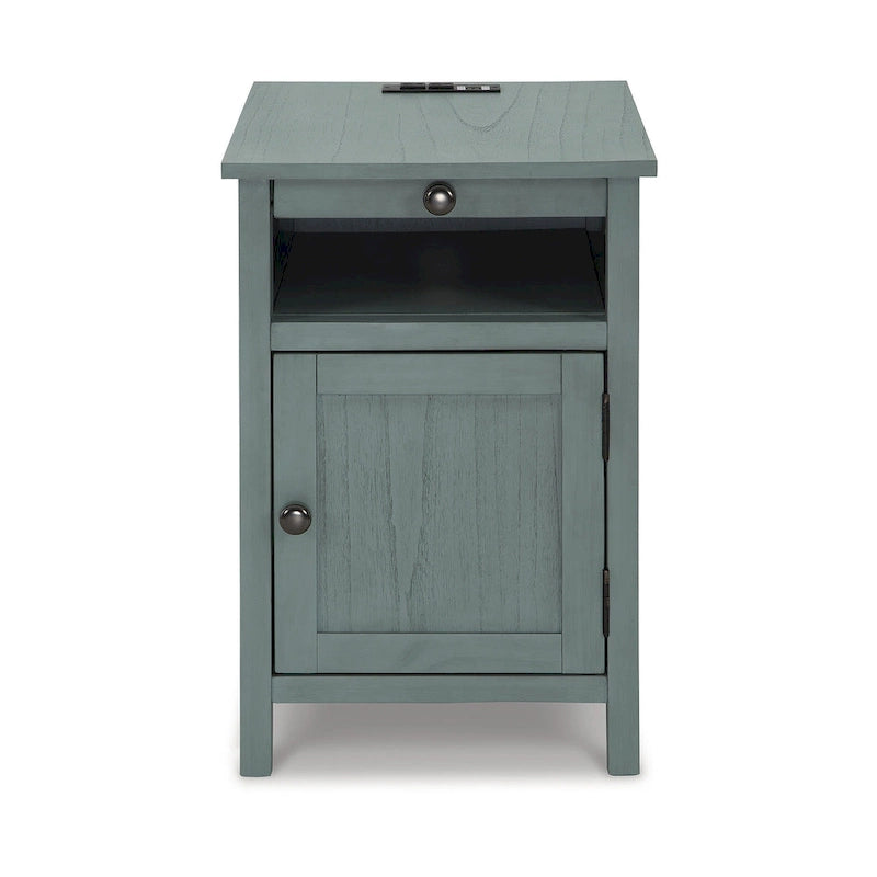 Table d'appoint de chevet de style shaker avec chargement USB anthracite/marron/blanc antique/vert sarcelle/noir