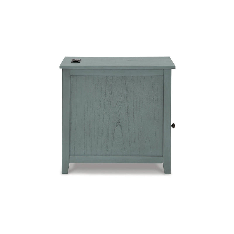 Table d'appoint de chevet de style shaker avec chargement USB anthracite/marron/blanc antique/vert sarcelle/noir