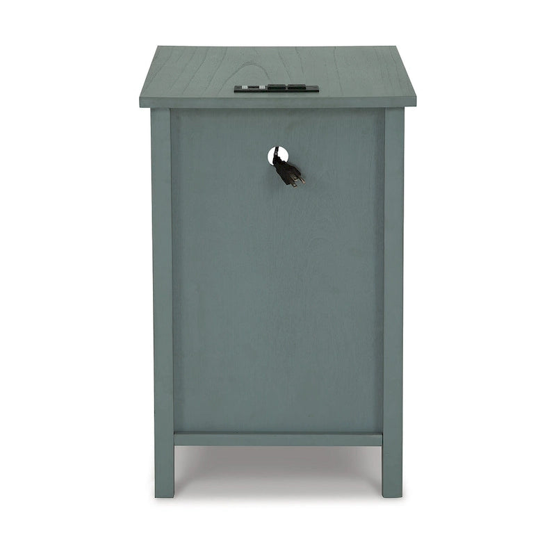 Table d'appoint de chevet de style shaker avec chargement USB anthracite/marron/blanc antique/vert sarcelle/noir