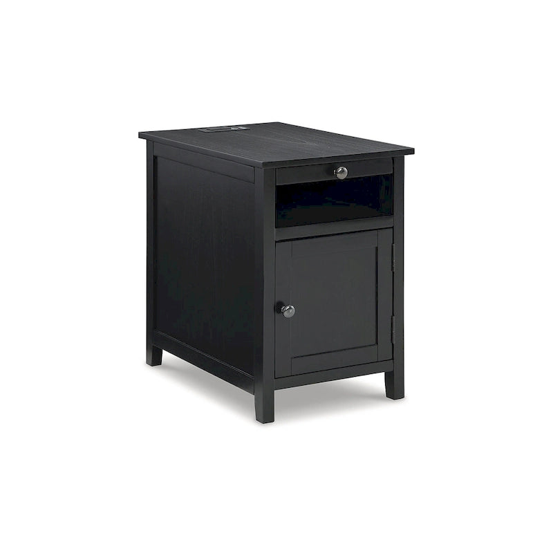 Table d'appoint de chevet de style shaker avec chargement USB anthracite/marron/blanc antique/vert sarcelle/noir