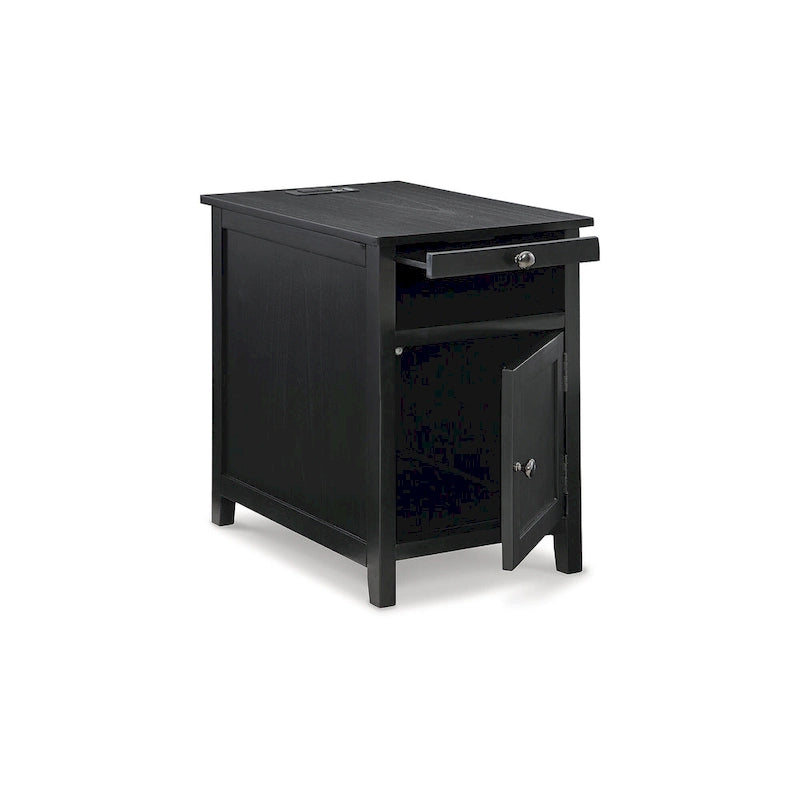 Table d'appoint de chevet de style shaker avec chargement USB anthracite/marron/blanc antique/vert sarcelle/noir
