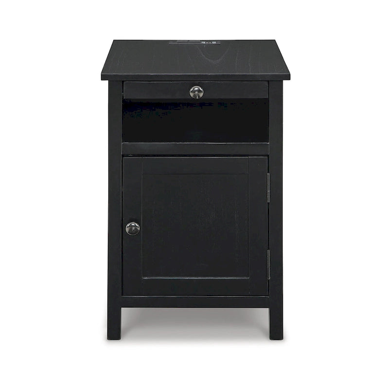 Table d'appoint de chevet de style shaker avec chargement USB anthracite/marron/blanc antique/vert sarcelle/noir