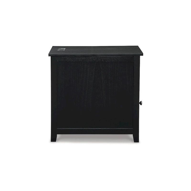 Table d'appoint de chevet de style shaker avec chargement USB anthracite/marron/blanc antique/vert sarcelle/noir
