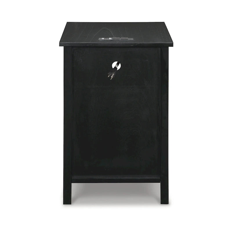 Table d'appoint de chevet de style shaker avec chargement USB anthracite/marron/blanc antique/vert sarcelle/noir