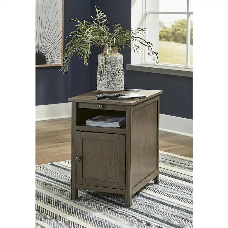 Table d'appoint de chevet de style shaker avec chargement USB anthracite/marron/blanc antique/vert sarcelle/noir