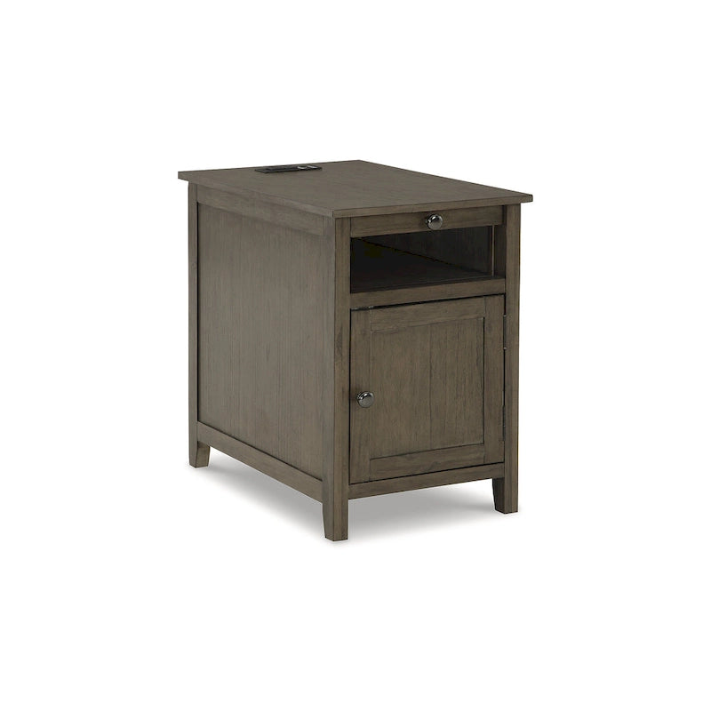 Table d'appoint de chevet de style shaker avec chargement USB anthracite/marron/blanc antique/vert sarcelle/noir