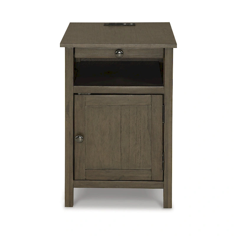 Table d'appoint de chevet de style shaker avec chargement USB anthracite/marron/blanc antique/vert sarcelle/noir