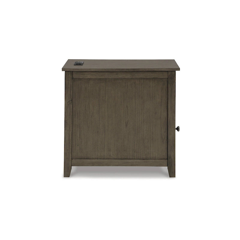 Table d'appoint de chevet de style shaker avec chargement USB anthracite/marron/blanc antique/vert sarcelle/noir