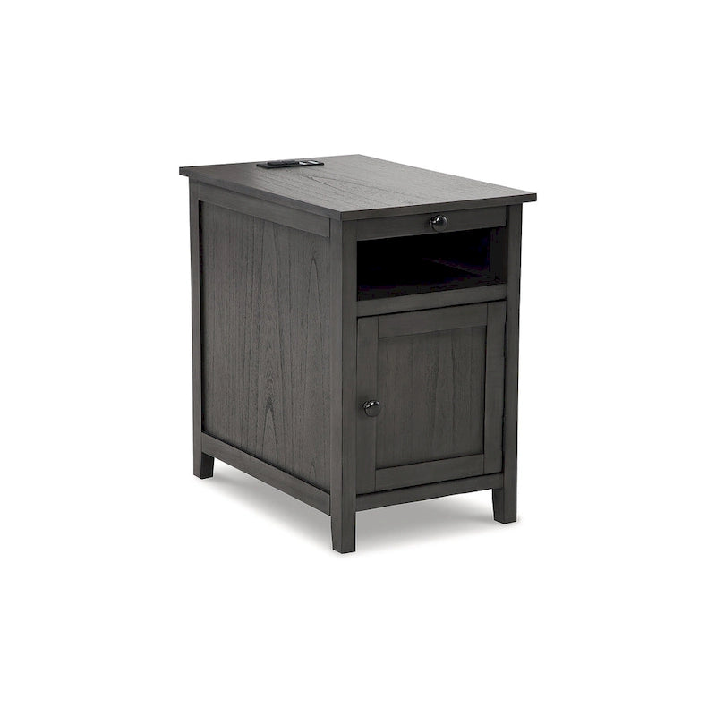 Table d'appoint de chevet de style shaker avec chargement USB anthracite/marron/blanc antique/vert sarcelle/noir