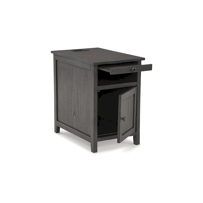 Table d'appoint de chevet de style shaker avec chargement USB anthracite/marron/blanc antique/vert sarcelle/noir