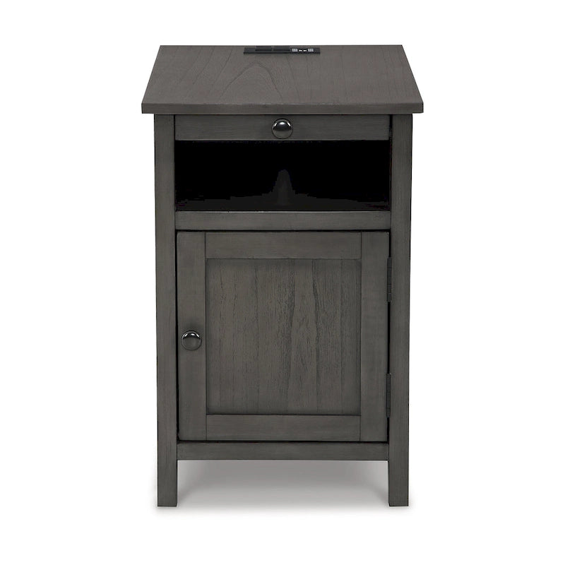 Table d'appoint de chevet de style shaker avec chargement USB anthracite/marron/blanc antique/vert sarcelle/noir